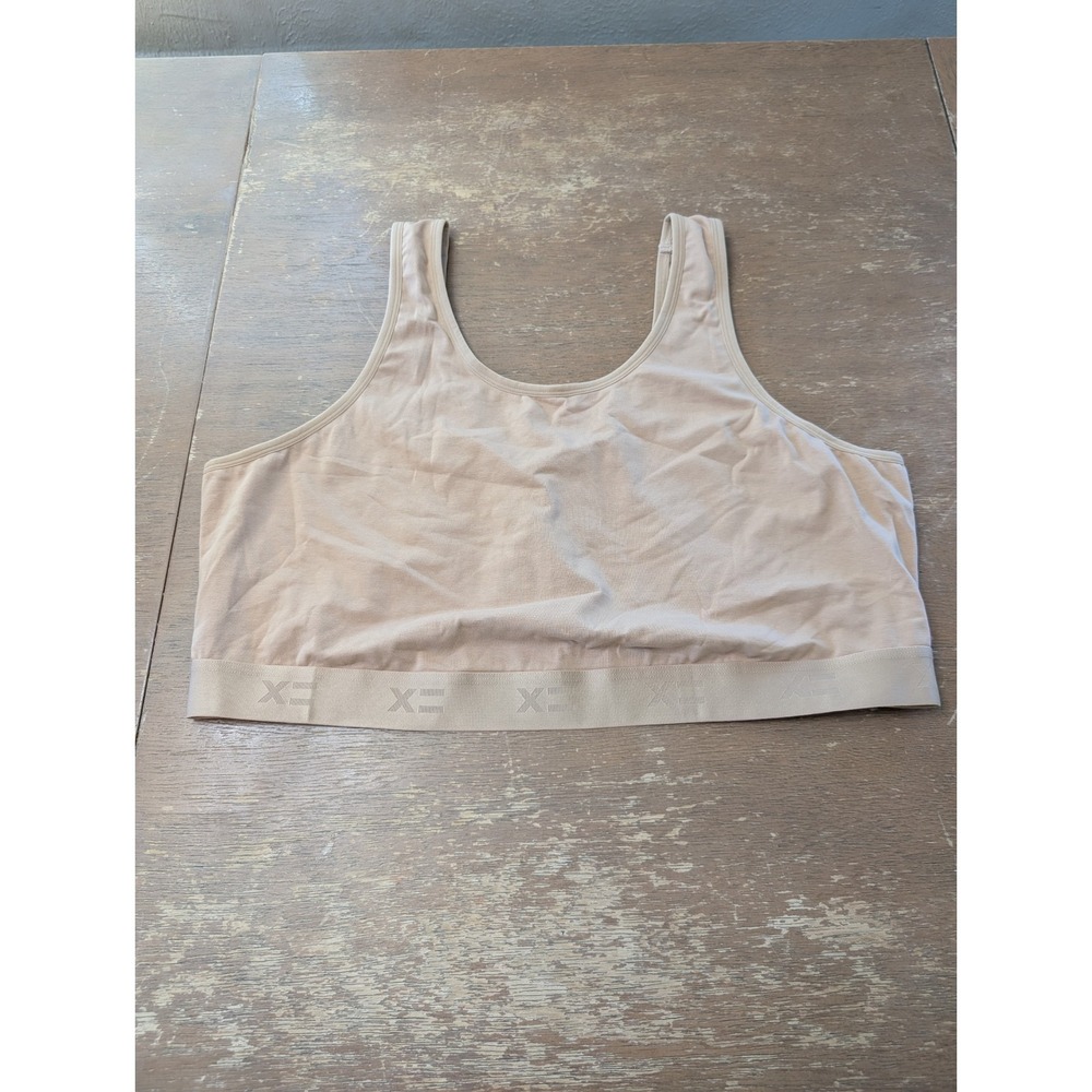 TomboyX Essentials Bralette Beige Cotton Spandex Scoop Neck Pullover Size 4X